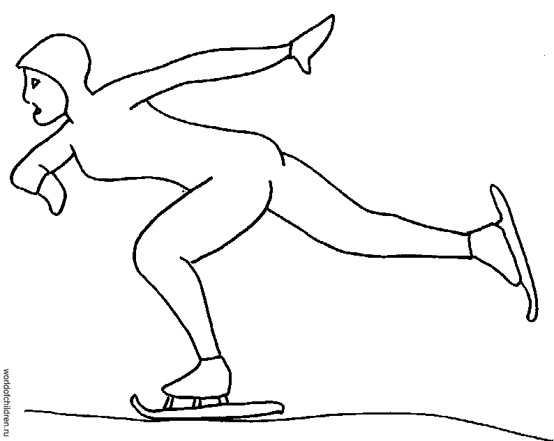 Раскраска конькобежный спорт